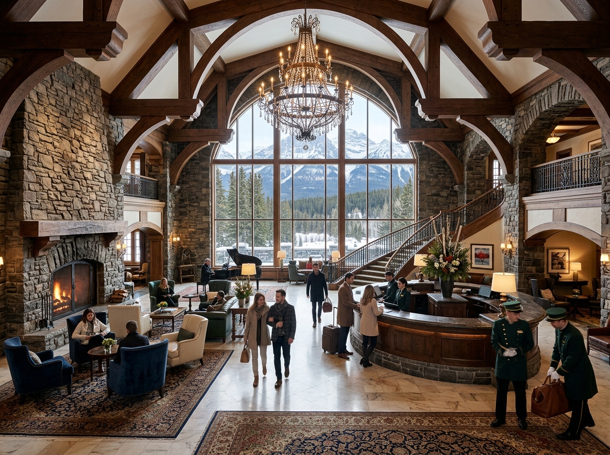 Luxury Canadian hotel lobby